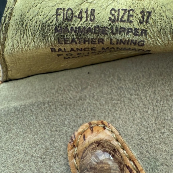 Alegria Fiona Cork Pattern Leather Triple Strap Leather Comfort Sandals Size 37 - Picture 9 of 12